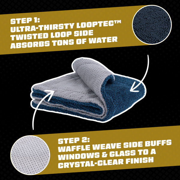 CleanStroke Dual-Sided Microfiber Glass Towel 2-Pack - Image 3
